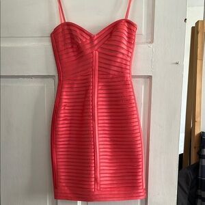 BCBG Red Strappy Bodycon Dress